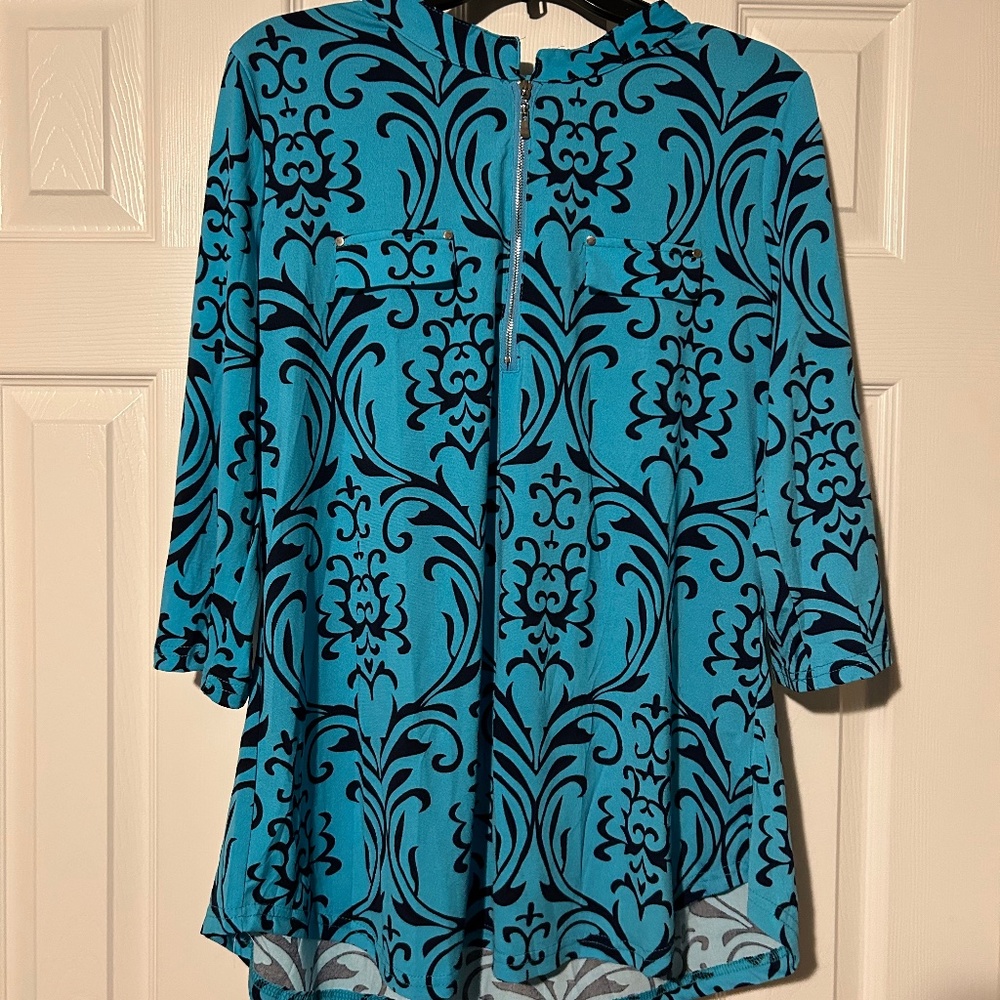 Bepei Women's Floral Turquoise Blouse